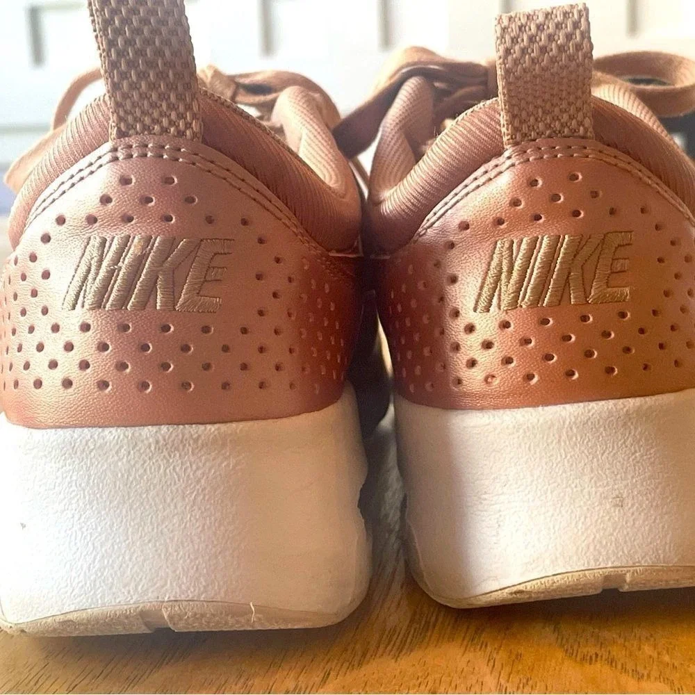 NIKE Air Max Thea Size Metallic Blush Pink Sneakers Streetwear YOUTH 6.5 EUC‎